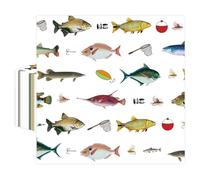 50 Pcs Fishing Napkins 13 x 13 Inches, Fishing Birthday Paper Napkins Disposable Luncheon Party Napkin Cocktail Napkins for for Ofishally One Birthday Decorations (Fishing)