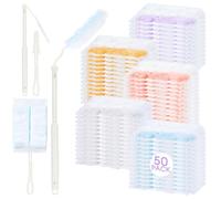50 PCS Flash Dust Magnet, Flash Dust Magnet Refills, Disposable Duster Heads With 2 Handle, Strong Electrostatic Dust Removal For Home Car Cleaning, Office Use (50PCS Colorful With 2 handle)