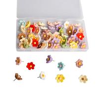 50 Pcs Flower Drawing Pins for Notice Board Pins, Push Pinss, Pin Board Pinss, Thumbtacks Thumb Tacks for Wall Bulletin Boards Cork Boards PinsColorful(Radom Color)