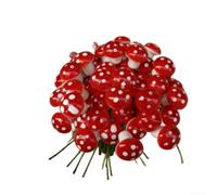 50 Pcs Foam Mushrooms, Colorful Artificial Spotted Toadstools for Fairy Garden Ornaments, DIY Terrarium Supplies, Potted Plant Decorations, Christmas(2cm)