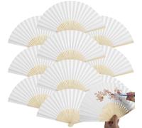 50 PCS Folding Fans, White Paper Fan with Handheld Ribs for Do-It-Yourself Painting, Suitable for Decoration, Gifts Props, Party, Event and Daily Use, Versatile Use