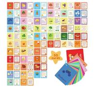 50 Pcs Food Awareness Cards - Kids Food Flash Cards for Early Learning, Bilingual Food Recognition Cards with Storage Box