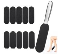 50 PCS Foot File Replacement Pads and 1 PC Stainless Steel Handle, Foot Files for Hard Skin, Emery Boards for Feet (25 PCS Coarse Grit + 25 PCS Fine Grit Foot File Replacement Pads)