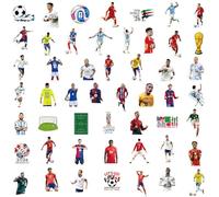 50 PCS Football Star Stickers, World Cup Super Star Soccer Player Stickers, Waterproof Vinyl Decals for Soccer Fans, Laptop, Skateboard, Water Bottle, Luggage, Gift for Kids Teens Adults Boys Girls