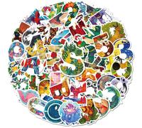 50 PCS for Kids Teens Waterproof Stickers Illustrator Characters, Artistic Sense, Animals and Plants Laptop Water Bottle Phone Skateboard Stickers.