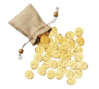 50 Pcs Four Leaf Clover Pocket Coins - 2 Sided Lucky Charms - Scratch Ticket Tool - Luck Tokens - Pewter Coins - Clover Four Leaf Gifts(Gold)