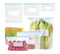 50 Pcs Freezer Bags, Zip Lock Bags, Sandwich Bags, Reusable Ziplock Bags Food Storage Freezer Bags with Zip Seal Bags for Fruits Veggies Meat Grains Snacks Vegetable Storage Bags, Small/Medium/Large