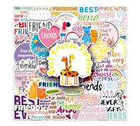 50 Pcs Friendship Vinyl Stickers,Friendship Graffiti Stickers,Vinyl Waterproof Sticker for Kids Teens Girls,for Phone Laptop Bottles Skateboard Computer Phone Luggage Guitar Gifts Sticker