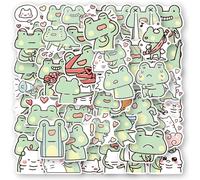 50 Pcs Frog Stickers Cute Animal Vinyl for Laptop Water Bottle Scrapbook Computer Luggage Bicycle Skateboard Waterproof Aesthetic Cartoon Stickers