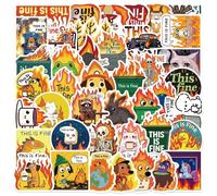 50 Pcs Funny Meme Stickers for Kids Teens Adults Boys Girls Gift,This is Fine Meme Decals Pack for Laptop,Skateboard,Luggage,Car,Bike,Cup,Computer,Water Bottle Decor,Vinyl Waterproof Stickers