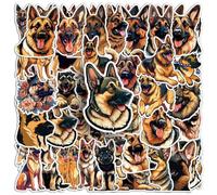50 Pcs German Shepherd Dog Stickers Huntaway Waterproof Vinyl Stickers for Water Bottles Laptop Luggage Cup Mobile Phone Skateboard Decals, Suitable for Kids, Teens, Adults
