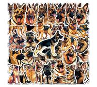 50 Pcs German Shepherd Dog Stickers Huntaway Waterproof Vinyl Stickers for Water Bottles Laptop Luggage Cup Mobile Phone Skateboard Decals, Suitable for Kids, Teens, Adults