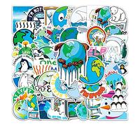 50 Pcs Global Warming Awareness Stickers Pack, Waterproof Vinyl Decals for Laptop, Skateboard, Notebook, Suitcase, Car, Phone Case, Scrapbook | Climate Change Environmental Protection Theme