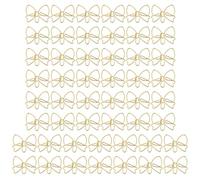 50 PCS Gold Bow Paper Clips Cute Paperclips Fancy Aesthetic Tiny Bow Office Supplies for School Home Work Wedding Party Decoration(Gold)