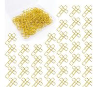 50 PCS Gold Heart Cross Paper Clips Bible Paper Clips - Versatile Bible Study Supplies Christian Gifts Jesus Bible Stuff Bookmark Journaling Supplies for Christian Office Home (Includes Storage Case)