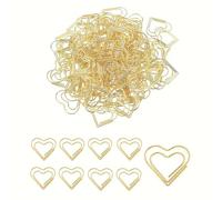 50 Pcs Gold Paper Clips,Love Heart Shaped Paper Clips,Small Gold Cute Papers Clips,Stainless Steel Metal Papers Clips,for Document Note Organizing Wedding Decorative Crafts Office School Supplies.