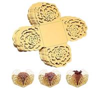 50 PCS Gold Petit Four Cases, Chocolate Truffle Wrappers, Mini Cupcake Cases, Gold Paper Baking Cups for Christmas, Wedding, Birthday, Baby Shower, Valentine’s Day Party