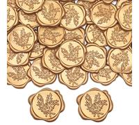 50 Pcs Gold Wax Seal Stickers, Self-Adhesive Envelope Seal Stickers Wedding Invitations Wax Seal Stamp Vintage Embossed Sticker for Wedding Valentine's Day Birthday Bridal Shower Party Supply