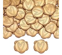 50 Pcs Gold Wax Seal Stickers, Self-Adhesive Envelope Seal Stickers Wedding Invitations Wax Seal Stamp Vintage Embossed Sticker for Wedding Valentine's Day Birthday Bridal Shower Party Supply