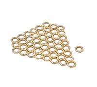 50 Pcs Gold Zinc Alloy Fine Nut for Guitar Input Jack Socket 8mm Inner Diameter Thin Nut Set for Electric Bass and Acoustic Instruments