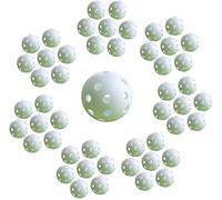 50 Pcs Golf Practice Balls, Plastic Golf Training Balls Airflow Hollow Sports Ball Golf Accessories (White)