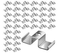 50 Pcs Grating Clips, Galvanized Carbon Steel Saddle Clip Set, Fits Grating and Bar Thickness 3/4″ to 2-5/16″, Heavy Duty Fastener for Stair Tread and Floor Grating, 2.55 x 0.95 x 1.14 Inch