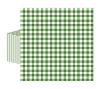 50 PCS Green Checkered Paper Napkins, Disposable Party Gingham Serviettes Luncheon Napkin Plaid Dinner Beverage Napkin for Picnic Baby & Bridal Shower Wedding Birthday Party Decorations (Green)
