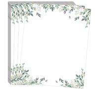 50 Pcs Greenery Letter Paper Eucalyptus Leaf Themed Writing Stationery Paper Wedding Botanical Letter Stationery Writing Paper Sheets for Invitation School Writing Home Office Supplies (Greenery)