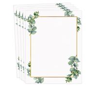 50 Pcs Greenery Letterhead Paper Indie Eucalyptus Leaf Morning Mist Theme Wedding Elegant Writing Stationery Great Occasion Celebration Printed Sheets