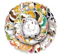 50 Pcs Guinea Pig Stickers for Kids Teens Adults Boys Girls Gift,Guinea Pig Stickers Pack for Laptop,Skateboard,Luggage,Car,Bike, Cup,Computer,Water Bottle Decor,Vinyl Waterproof Stickers