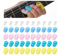 50 Pcs Guitar Fingertip Protector Silicone Finger Protectors, Multicolor Guitar Finger Covers 5 Sizes Anti Slip Fingertip Protection Covers Caps for Bass Players, Beginner Playing Ukulele Breathable
