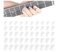 50 Pcs Guitar Fingertip Protectors Silicone Finger Protector, Guitar Finger Covers 5 Sizes Anti Slip Fingertip Protection Covers Caps for Bass Players, Beginner Playing Ukulele Breathable and Reusable