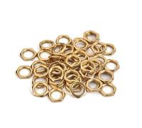 50 Pcs Guitar Jack Socket Replacement Nut M8 8mm Golden Zinc Alloy