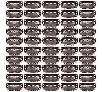 50 Pcs Hair Extension Clips 28mm 6-Teeth Metal U-Shape Snap wig Clips for Hair Extensions and Wefts (Dark Brown)