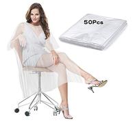 50 Pcs Hairdressing Cape, Disposable Hair Cutting Apron Hair Salon Cape Protective Coveralls Gowns Waterproof Protection Overalls Capes Transparent Cloth, Barber Cape for Salons Barbers Hairdresser