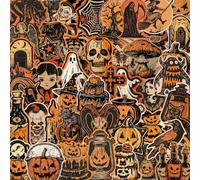 50 Pcs Halloween Stickers for Teens Girls Adults,Pumpkins Ghost Stickers for Laptop,Water Bicycle,Skateboard,Computer,Waterproof for Crafts Holiday Cards Home Halloween Party Decoration Supplies