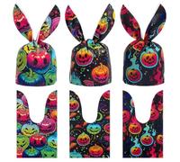 50 PCS Halloween Sweet Candy Bags,Halloween Goodie Bag for Kids Trick or Treat Party Gift Bag Party Favor Supplies Mini Gift Bag Snacks Bags for Sweets Biscuits Chocolates