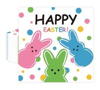 50 Pcs Happy Easter Napkins 6.5 x 6.5 inch, Colorful Bunny Polka Dots Paper Napkins Disposable Holiday Cocktail Napkins for Dinner Bathroom Spring Easter Party Decorations