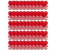 50 Pcs Heart Bowknot Lollipop Paper Cards For Christmas Lollipop Wrapping Valentine Candy Bag Decorations