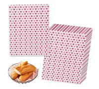 50 PCS Heart Greaseproof Paper, Food Grade Wrap Paper, Waterproof Wax Papers Sheets Greaseproof Papers Sheets, Food Wrapping Liners Foods Basket Paper for Sweets Cakes Cheese Sandwich Foods Picnic