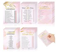 50 Pcs Hen Night Party Games, Advice for The Bride Cards, Would She Rather, Who Knows The Bride Best, Who Said It, Wedding Word Game for Hen Do, Bridal Shower Wedding Couples, 5 x 7 Inches, 5 Games