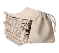 50 Pcs Hessian Bags, 8 X 10 CM Burlap Bags Cotton Drawstring Bag Hessian Fabric Small Drawstring Bag Gift Bag for Wedding Favors, Party Giveaways, Craft Projects, Christmas Ornaments