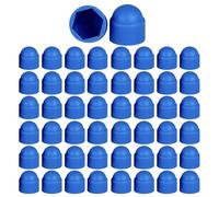 50 Pcs Hex Nut Cover, M10 Blue Bolt Dome Caps Covers, Plastic Dome Bolt Nut Protection Caps Cover for Bolts,Hex Hexagon Screws