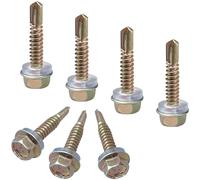 50 PCS Hexagon Self Tapping Self Drilling Screws with Pads for Metal Sheets,Wooden Sheets and Plastic Sheets (M4.8 * 30mm)