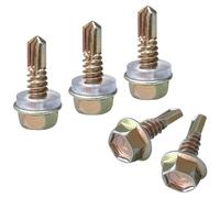 50 PCS Hexagon Self Tapping Self Drilling Screws with Pads for Metal, Wooden & Plastic Sheets (M4.8 * 20mm)