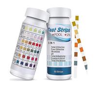 50 Pcs Hot Tub Test Strips,6 in 1 Swimming Pool Spa & Hot Tub Chemicals Water PH Test Strips for Rapid Measurement of Residual Chlorine,Total Alkalinity,Total Hardness,Bromine and pH Testing