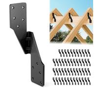 50 Pcs Hurricane Straps Tie Brackets - Heavy Duty 18 Gauge Steel Hurricane Clips for Roof, Shed and Walls, Hurricane Straps for Rafter H2.5A, Hurricane Roof Brackets, Truss Ties Black - Left