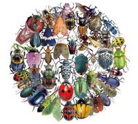 50 PCS Insect Stickers Realistic Bug Transparent Insect PET Sticker for Laptop Water Bottle Computer Refrigerator Luggage Phone Case Bicycle Waterproof Bug Decals for Kids