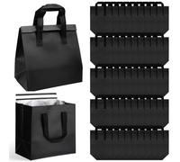 50 Pcs Insulated Take Away Bags Bulk 24 x 24 x 15cm Thermal Insulation Food Bags for Coffee Milk Tea Hot Cold Food Fresh Seafood Cooler Pizza Delivery Bags for Catering Restaurant Grocery