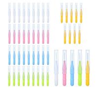 50 PCS Interdental Brushes Set,Braces Brush,Dental Brushes,Mini Toothbrush Dental Tooth Flossing,Floss Brushes,Tooth Cleaning Tool for Cleaning Gaps Between Teeth(5 Colors, 5 Sizes)